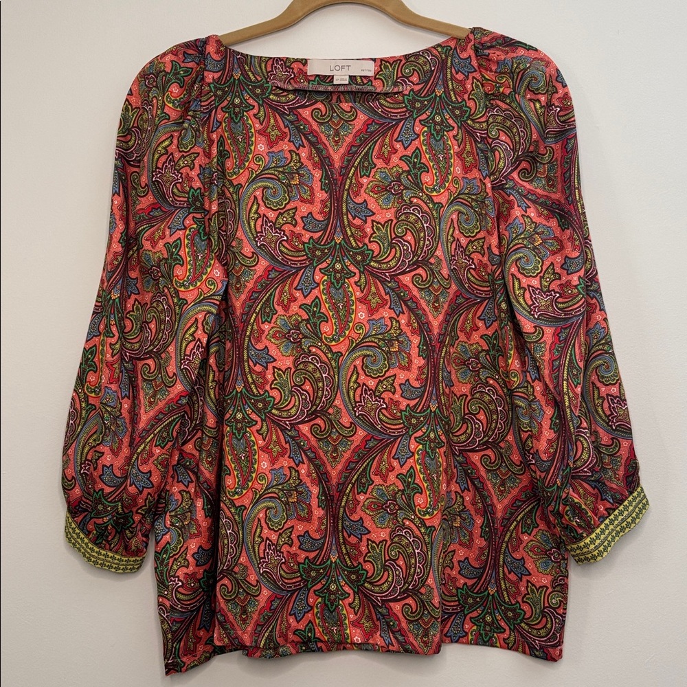 LOFT Vibrant Paisley Blouse